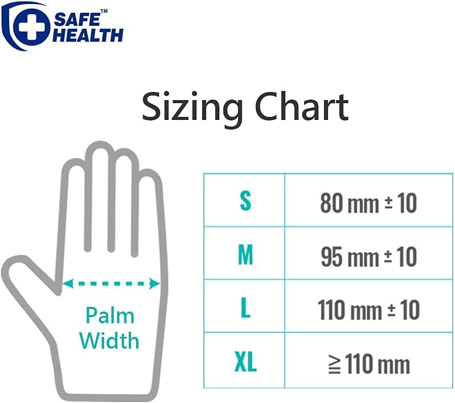 SafeHealth Blue Nitrile Exam Gloves-Large | 3.5 Mil Box of 100 | Powder-Free Latex-Free | Finger Textured-Disposable-Medical Grade | Food-Tattoo-Nursing-Cleaning : Tools & Home Improvement
