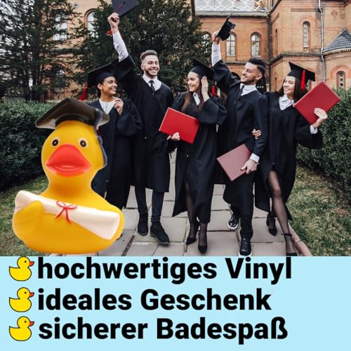 Duckshop I Badeente Akademiker mit Diplom I Quietscheentchen mit Doktorhut I Quietscheente I Geschenk Abschluss I Präsent Universität