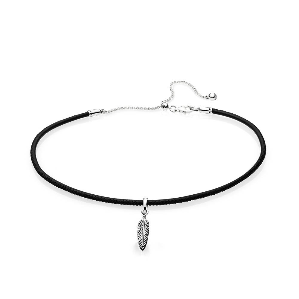 Pandora Leather Choker Black Leather And Clear Cz Desertcart INDIA