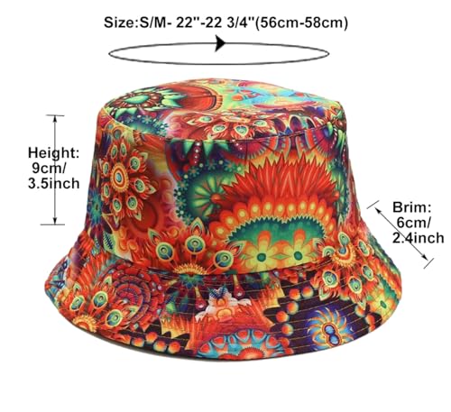 Image of Quanhaigou Bucket Hat for Men Women,Packable Reversible Printed Sun Hats,Fisherman Outdoor Summer Travel Hiking Beach Caps