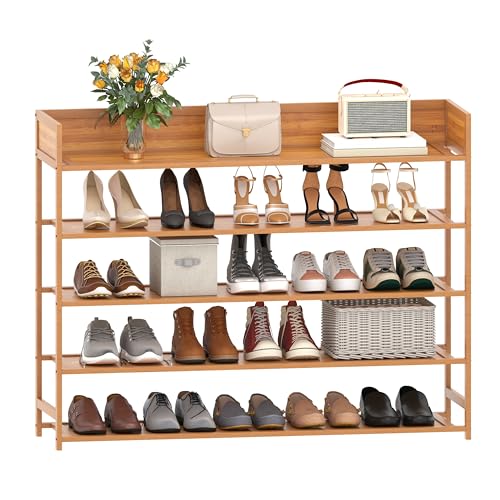 Opiniones de Zapatera de huacales , tabla con los diez mejores. 45 RWDKDTX Zapatera, Mueble Organizador de Zapatos de Bambú, Zapateras Modernas para 20-24 Pares, Zapatero con Estante Abiertas de 5 Niveles, para Entrada de Casa, Recibidor,100 * 27...