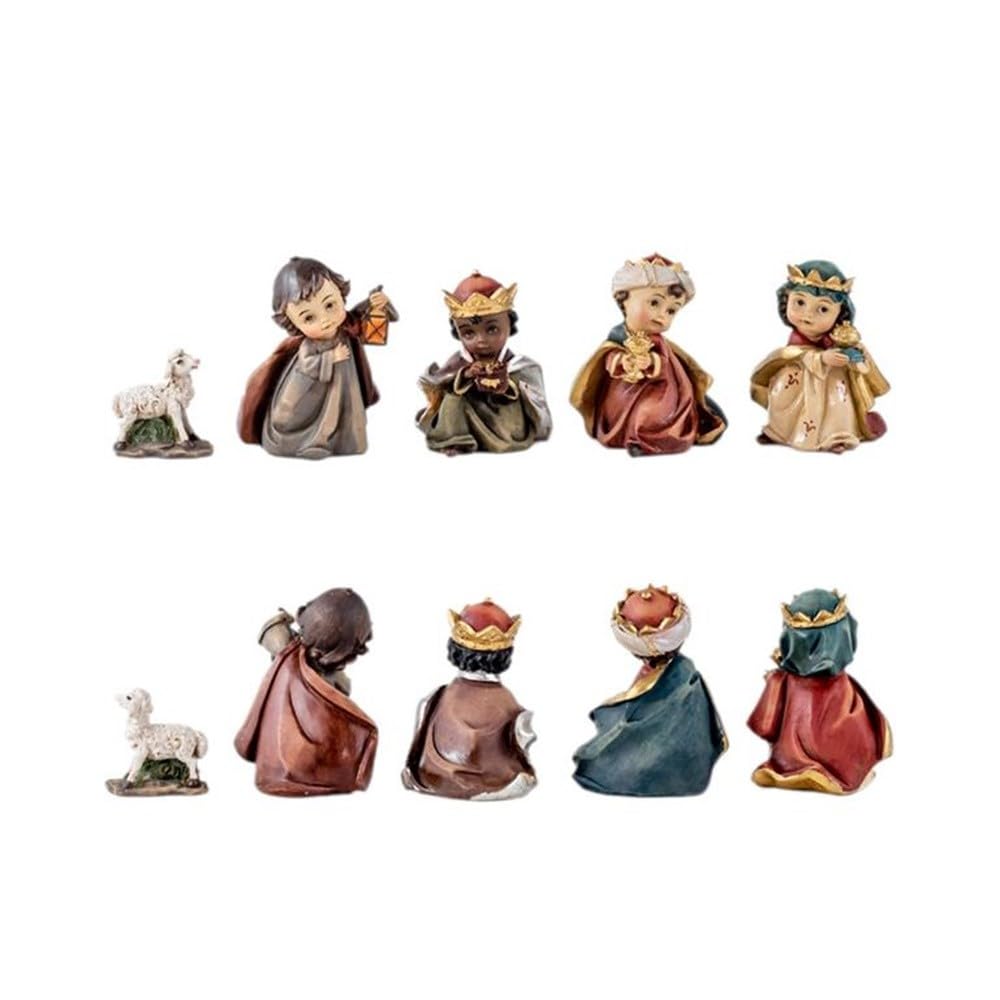 Nacimiento Misterio Navidad Belén Infantil 11 Piezas 7 cm. Figura Resina Virgen María Niño Jesús