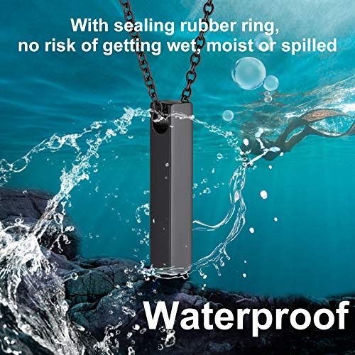 Cremation Urn Necklaces For Ashes For Women Girls Personalized Vertical Bar Necklace Stainless Steel Cuboid Stick Waterproof Hair Keepsake Memorial Jewelry #TOP6