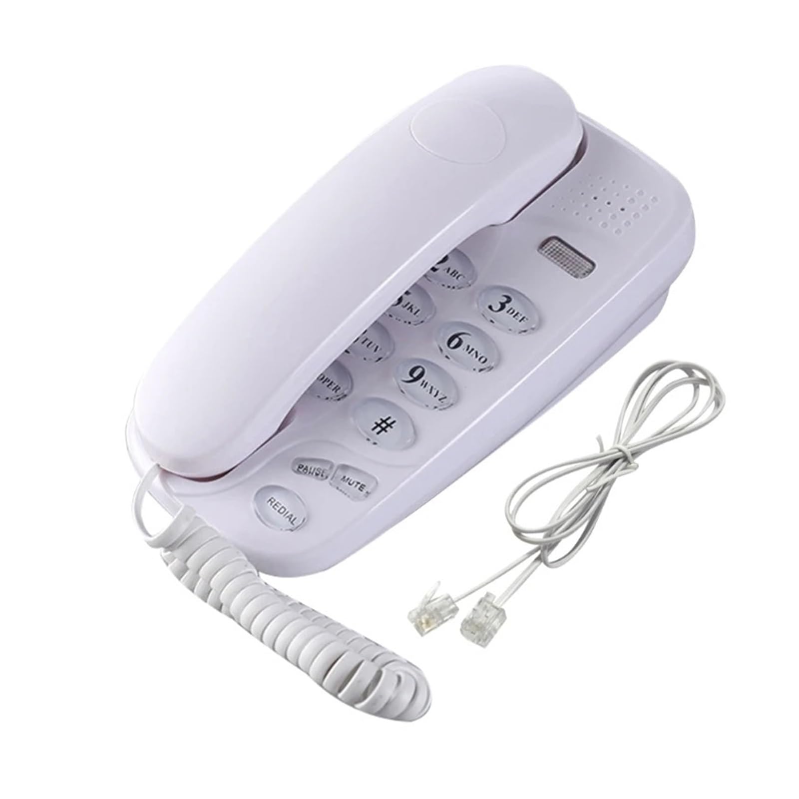 Telefon stacjonarny z funkcją wyciszania i sygnalizacją ponownego wybierania numeru. Łatwy w instalacji. Inteligentny telefon domowy z funkcją dzwonienia. Efektywność(Silver)