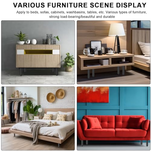 USENG Set van 4 meubelpoten, in hoogte verstelbaar, 20 cm tot 37 cm, metalen meubelpoten met schroeven, verstelbare tafelpoten, bankpoten, kastpoten, meubelpoten, bureaupoten, steunpoten voor meubels - Afbeelding 3