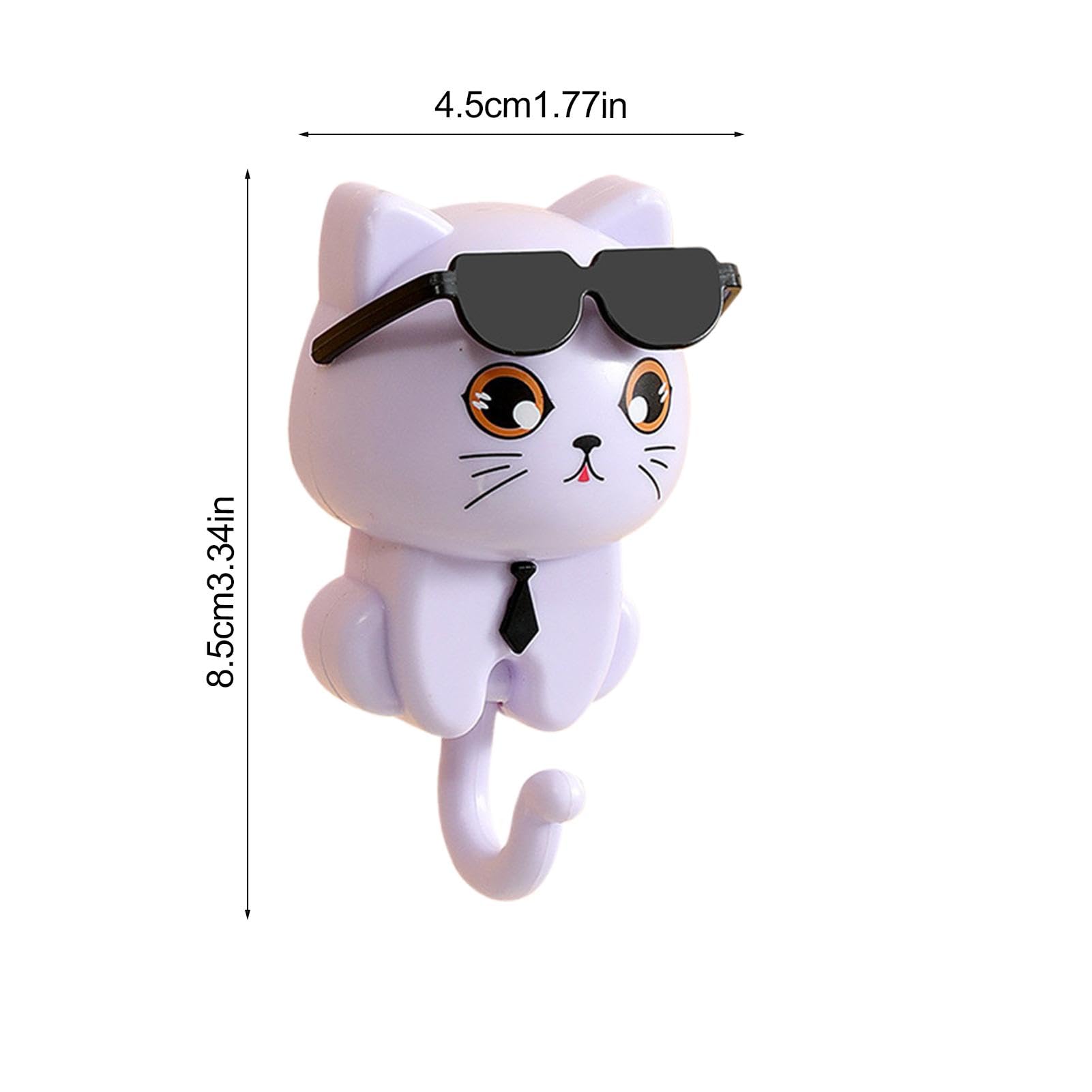 Keebgyy 4 Pezzi Portachiavi Gatto Occhiali Da Sole Cartone Aniato, Portachiavi Da Parete