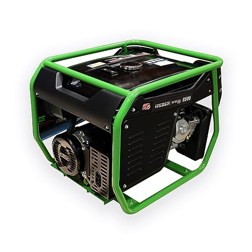 WEBER ENERGY Generador Inverter Silencioso de Gasolina 7000W Trifásico con Tomas 2x230V/1x400V, Depósito 25L, Potente para Casa, Taller o Obras