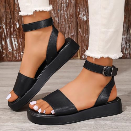 Ankle Strap Sandals with Comfort Insole, Buckle Closure Design, Stylish Summer Footwear, Perfect for Casual or Dressy Occasions Beach Rave Corporate Goth Shoes3