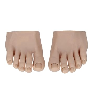 1 Pair Silicone Fake Foot Model for Nail Art and Practice - Realistic Half Foot Display for Beginners - Washable, Reusable Pedicure Tools