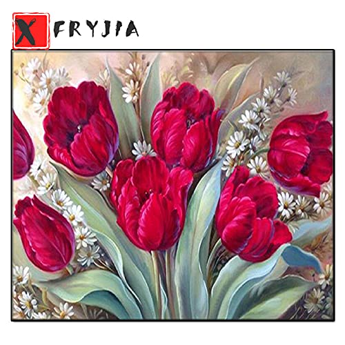 Diy cadeau décor peinture diamant tulipe 60x80cm à fabriquer et à offrir - 2