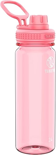 Takeya Botella de agua deportiva de plástico Tritan de alta calidad con tapa de boquilla, sin BPA, 24 onzas, color rosa