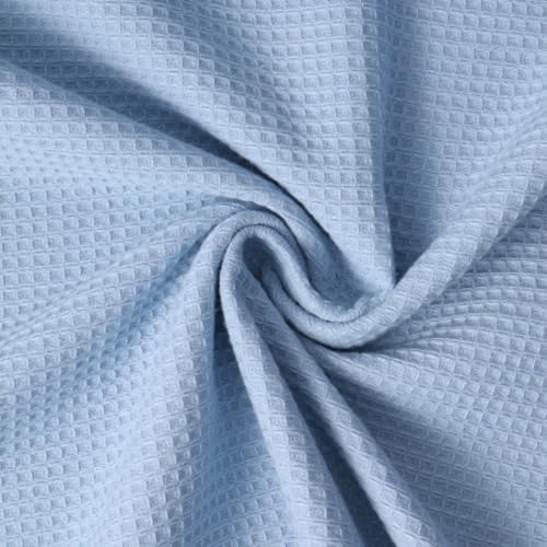 Tissu Nid d'abeille envers Eponge Beelyne Bleu clair - Par 50 cm