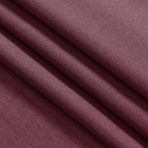 Image of Nanspring Burgundy Linen Curtains 84 Inch Length 2 Panels Set for Living Room Rod Pocket Back Tab Light Filtering Window Drapes for Bedroom Dining Room Protect Privacy Modern Farmhouse Decor 52x84