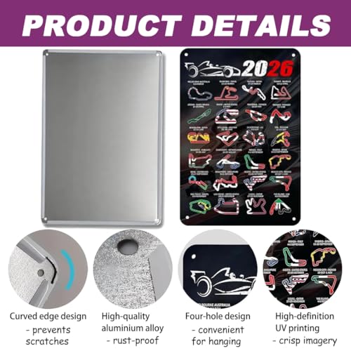 CFEWV 1 Stück F1 Poster, Formel 1 Poster, Wandkunst, Bild Für Jugendzimmer, Büro, Formel-1-Dekoration, Merchandise, Racing-Geschenk (20 X 30 Cm)