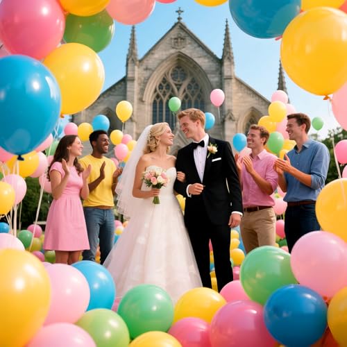 Image of 120 Balloons Rainbow Thickened 12 Inch, Assorted Color Latex Balloons Made With Strong Multicolored Latex for Birthday Baby Shower Wedding Party Supplies Arch Garland Decoration