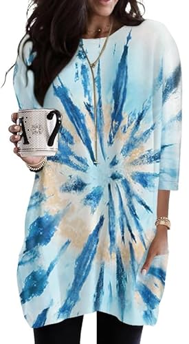 Poetsky Womens 3/4 Sleeve Tunics or Tops to Wear with