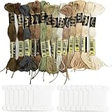 14 matassine sfumato Marrone filo da ricamo, fili a punto croce braccialetti dell'amicizia filo con14 bobine di filo interdentale