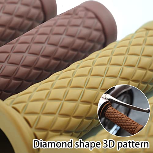 Image of Motorcycle Hand Grips, Non Slip Rubber Bar for 7 /8 inch 22mm /24mm Handles, Vintage Motorbike Thruster Grip, Handlebar for Hand Comfort, Universal for Motocross Scooter Dirt Bike, Open End (Black)