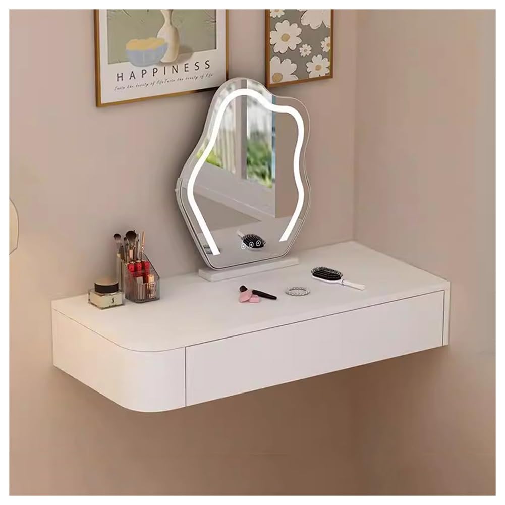 Escritorio flotante con cajones mesa de pared compacta blanca