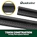 Quadratec Front Custom Fit Entry Guards - Fits Jeep Wrangler TJ 1997-2006 - High Coverage - Injection-Molded Virtually Indestructible Black TPE Material - Polygon Tread Design