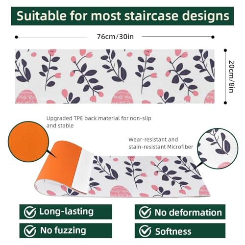 Tapis d'escalier antidérapant pour décorer la maison au printemps