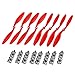 uxcell RC Propellers CW CCW 8045 8x4.5 Inch 2-Vane Fixed-Wing for Airplane Toy, Nylon Red 4 Pairs with Adapter Rings