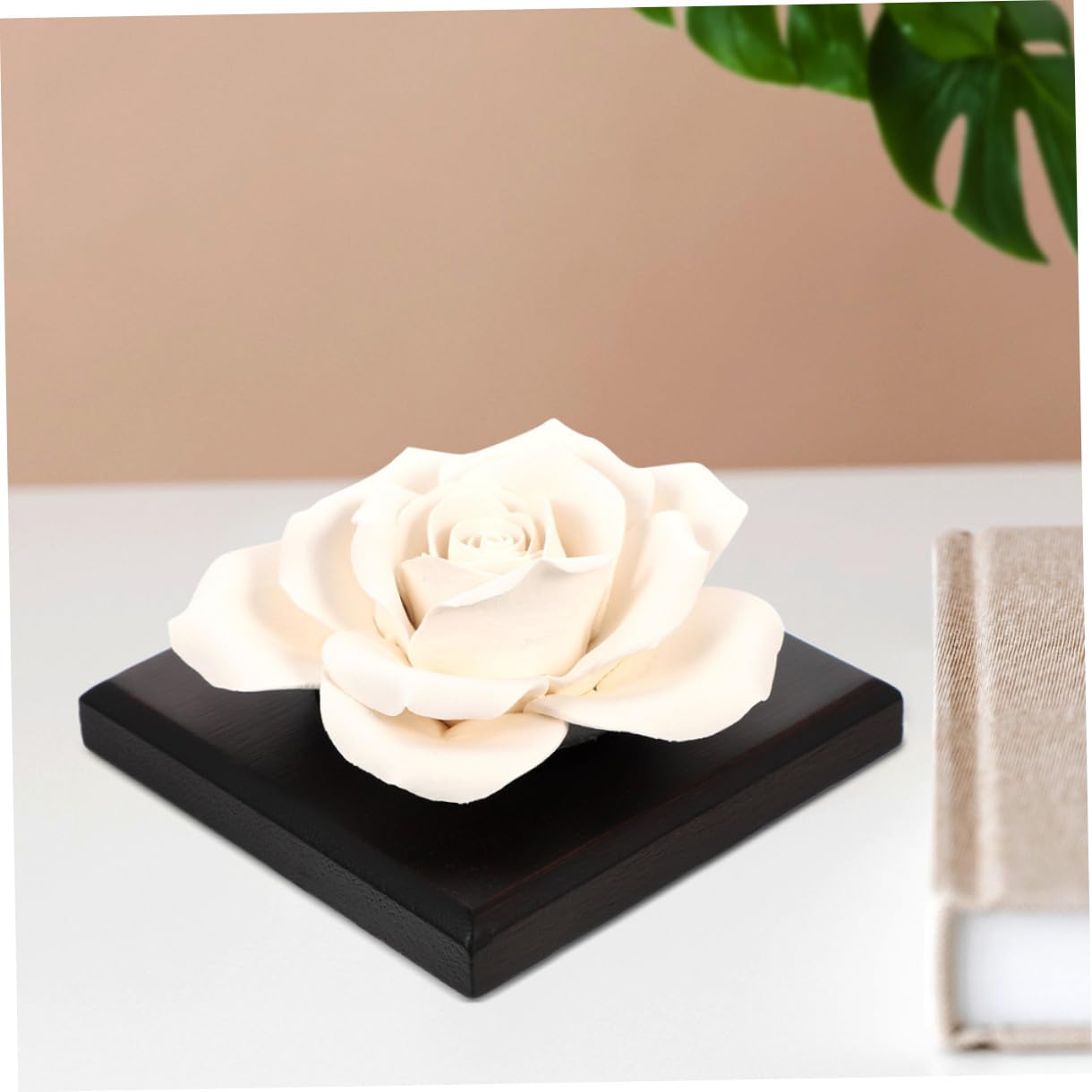 Diffuseur de Parfum Voiture en Céramique, Rose, Lot de 2, Surface Lisse, pour Voiture et Bureau, Décoration D'intérieur