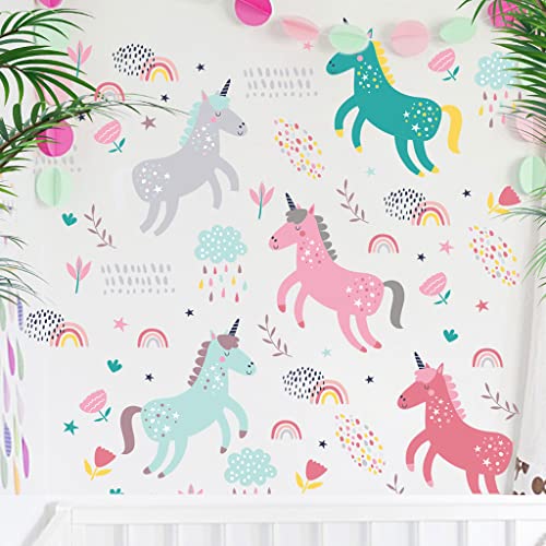 Stickers de Pared Unicornio 4 Hojas 20 x 30 cm miniatura 2