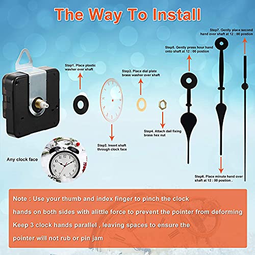 Image of Silent Pendulum Type Quartz Clock Moviment Mechanism 17 MM Sweep Silent Motor DIY Kit (Needles : Antique Silver,Black,Red)