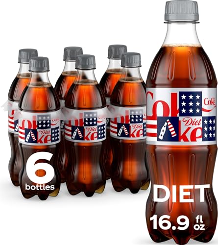 Image of Diet Coke Soda Soft Drink Bottles, 16.9 fl oz, 6 Pack | No sugar, no calories, 64 mg caffeine per bottle
