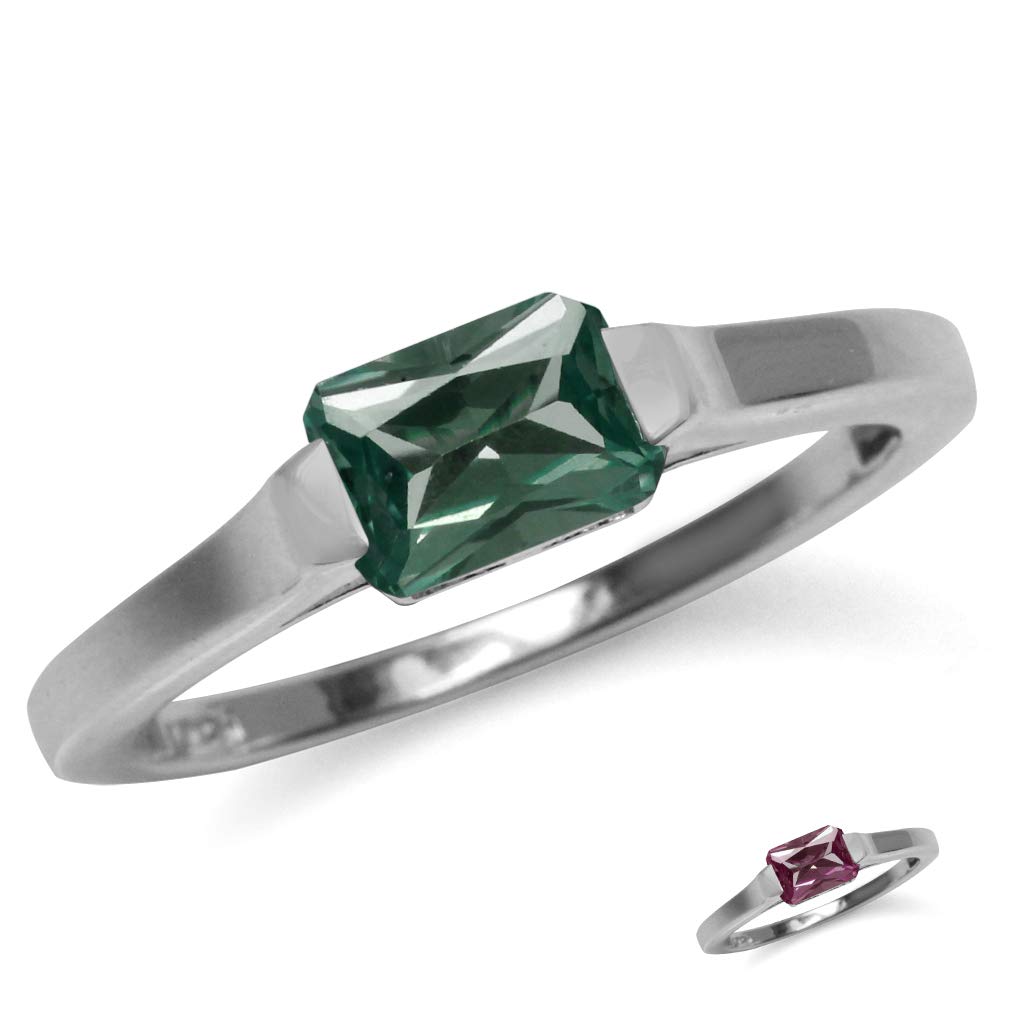 Silvershake 2.2ct Natural Garnet Ring - Octagon Cut, White Gold Plated Sterling Silver