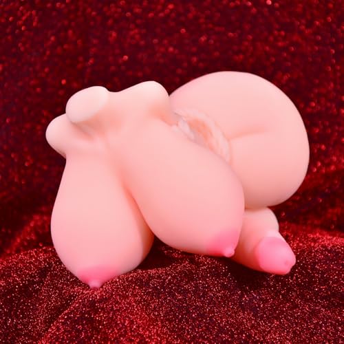 Amztoyscom Shemale Sex Dolls SM Trans Sex Doll for Men with Peach Big Boobs and Realistic Dildo,Mini TPE FUTA Sex Doll Full Body Pocket Pussy Male Masturbator 2.3lb