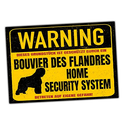 siviwonder Bouvier des Flandres Hundeschild Warnschild Türschild Hundeschild Warnschild 20cm x 14cm x 0.3cm Aluminium Schild mit Hundemotiv