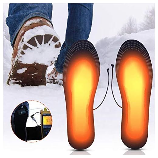 LHGO USB Heated Insoles Rechargeable Washable Free to Cut for Men and Women Winter Hunting Skiing Fishing Hiking(US 7-10)
