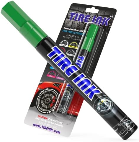 Tire Ink | Paint Pen for Car Tires | Permanent and Waterproof | Carwash Safe (1 Pen, Green)