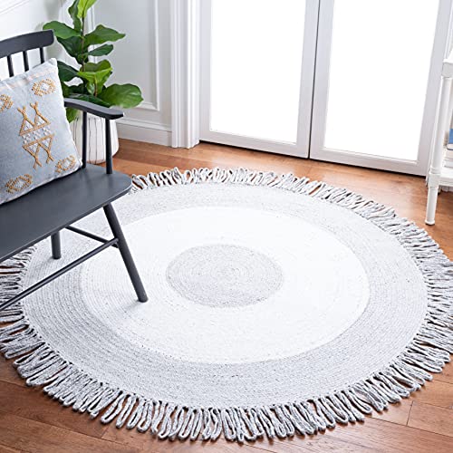 Tapete redondo SAFAVIEH Cape Cod 6' Gris/Marfil