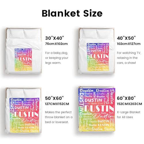 Name Blanket Personalized Name Blanket Customized Blanket with Name Text for Adult Kid Birthday Christmas Mothers Fathers Valentines Day Gift