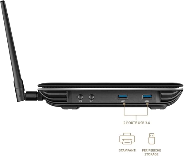 TP Link Archer VR2800 Modem Router Wi Fi AC2800 Dual Band ADSLVDSLFibra 4 Porte Gigabit Wi Fi Avanzata MU MIMO 4 Stream 2 USB 3 0 CPU Broadcom Dual Core Nero
