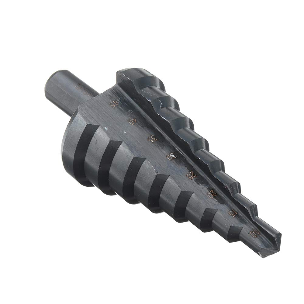 Broca escalonada de 10-45 mm Hss Paso de titanio o nitruro Recubrimiento de cono Broca de taladro - Oro