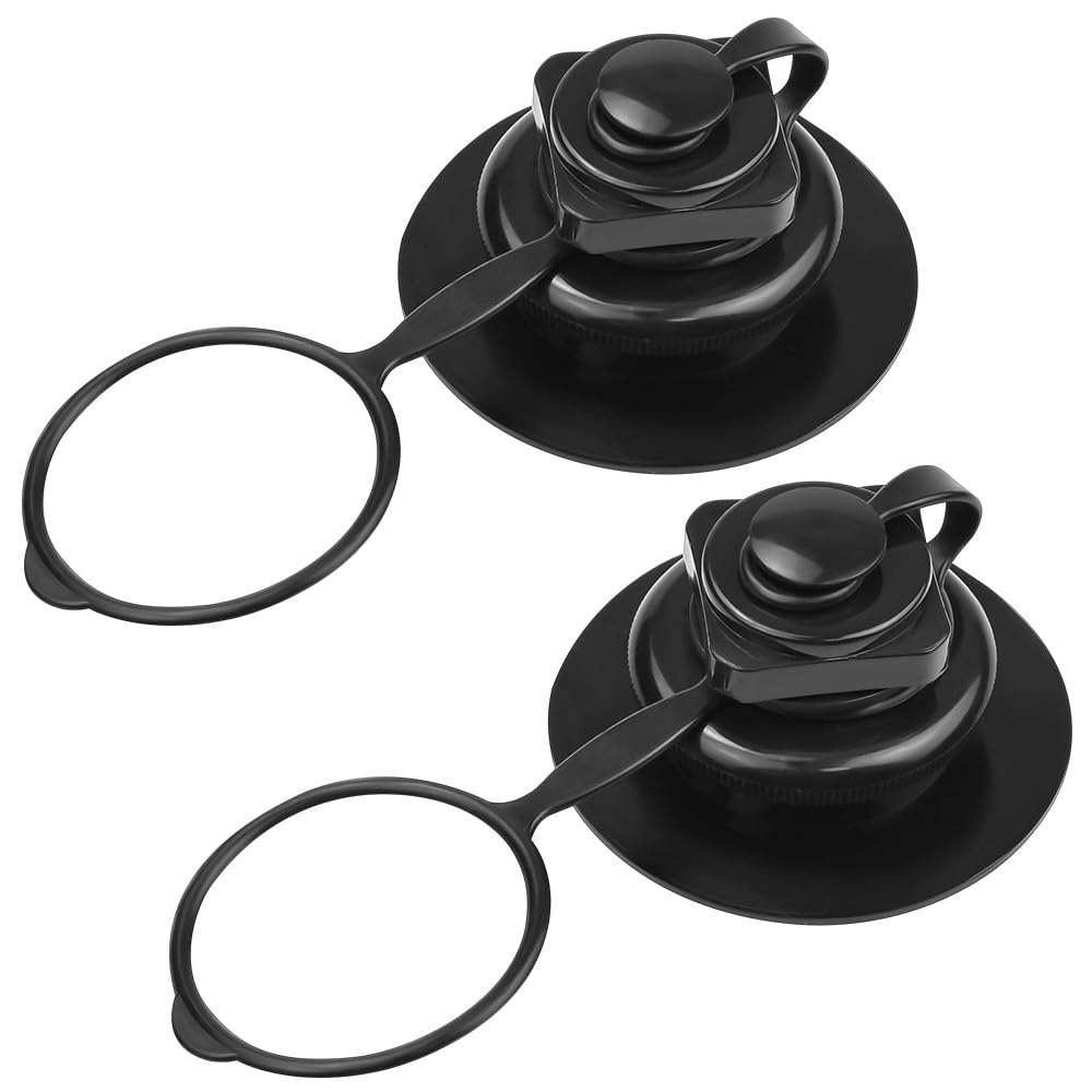 2pcs Air Valve Inflatable Boat Spiral Air Plugs One-Way Inflation Replacement Screw Boston Valve for Rubber Dinghy Raft Kayak Pool Boat Airbeds,Black