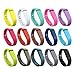 i-smile Replacement Bands with Metal Clasps for Fitbit Flex / Wireless Activity Bracelet Sport Wristband (No tracker, Replacement Bands Only) - 2PCS Silicon Fastener Ring For Free (Set of 15, Small)