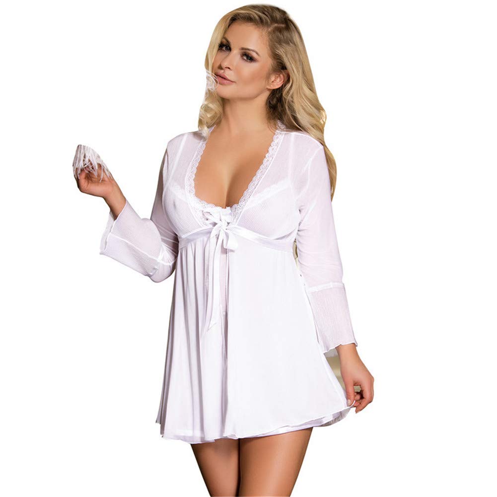 Amazon Co Jp 女性のためのセクシーなナイトウェア 透明なレースの制服セクシーな寝間着 M ホーム キッチン
