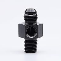 Vista 1 de AC PERFORMANCE Aluminio -6 AN macho a rosca NPT de 1/4 "con 1/8 "NPT Sensor Gauge/Gage Port Adaptadores de toma de presión, negro