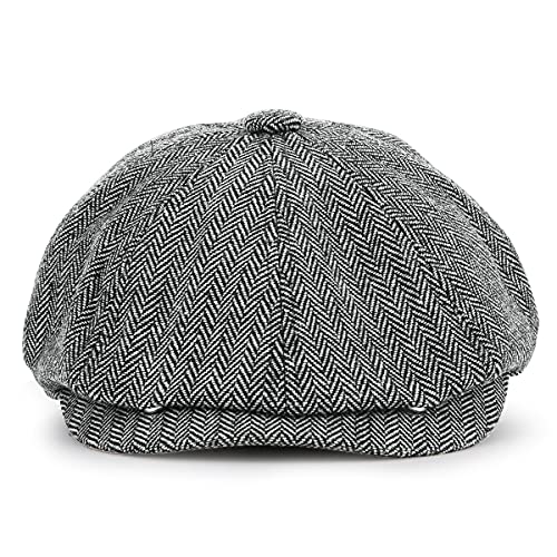 Casquette Plate Gatsby en Tweed Idéale pour les Balades d'Automne