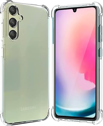 Samsung Galaxy A24 4G Case, Shock-Absorption Flexible Clear TPU Rubber Protective Cell Phone Cover for Samsung Galaxy A24 4G 2023 Case 6.5" Clear