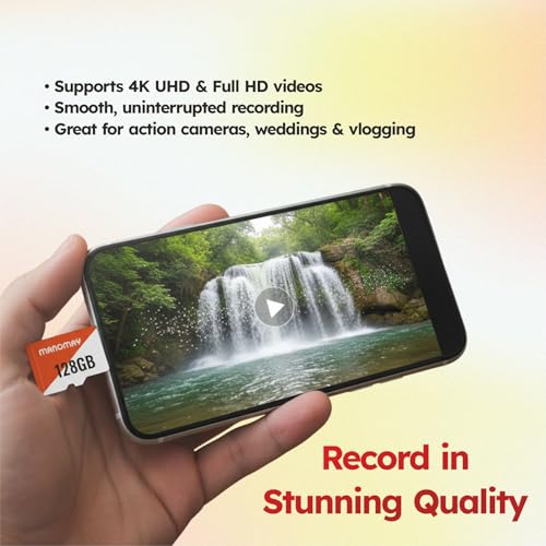 Image of Manomay 128 GB Micro Memory Card, High Speed Storage Card for Smartphones, Tablets, Cameras (128, GB)