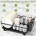 BULIJUJU Small Dish Drying Rack, Space Saving Dish Racks for Kitchen Counter, Kitchen Organizer Dish Drainer with Cutlery Holder for Spoons and Forks, 11''W x 15''L, Black