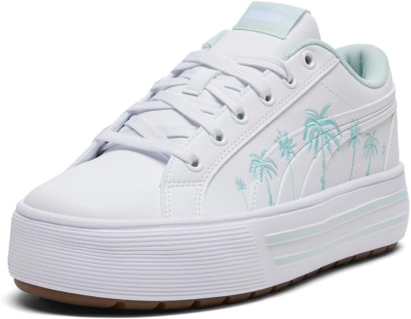 PUMA Womens Kaia 2.0 Palm Resort Lace Up Sneakers Shoes Casual - White