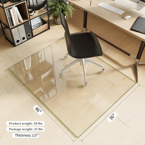 Image of Koonmi 36 inch x 46 inch Office Chair Mat for Hardwood Floors & Carpets