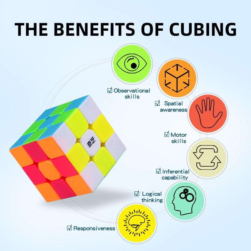 Logica Giochi - Cubo Magico 3x3 Warrior S - Senza Adesivi - Cubo veloce e economico - Per speedcubers - Giochi intelligenti